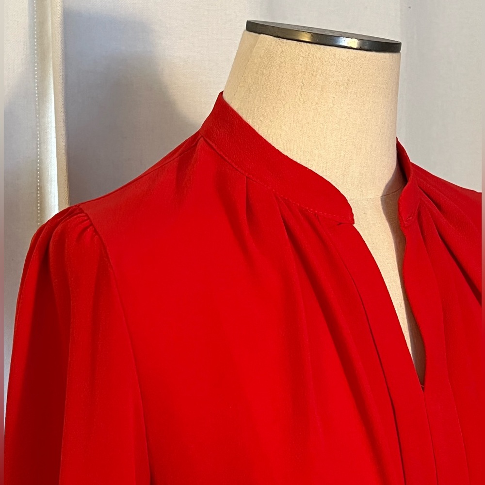 Red Split Neck Blouse. Xs-S - image 3